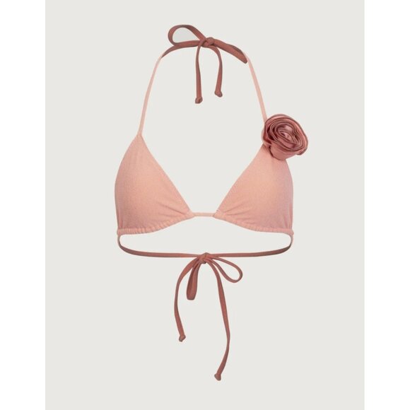 COPY - SAME LOS ANGELES BIKINY WOMENS Triangle Top Rossete SZ M  Faux Suede Pink - Picture 1 of 7